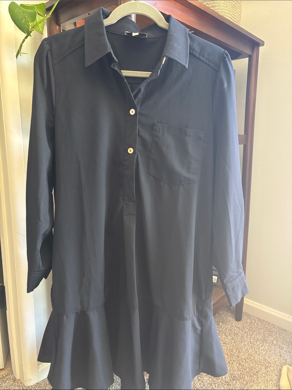 Tuckernuck Navy Crepe Callahan Shirt Dress NWOT Size Large